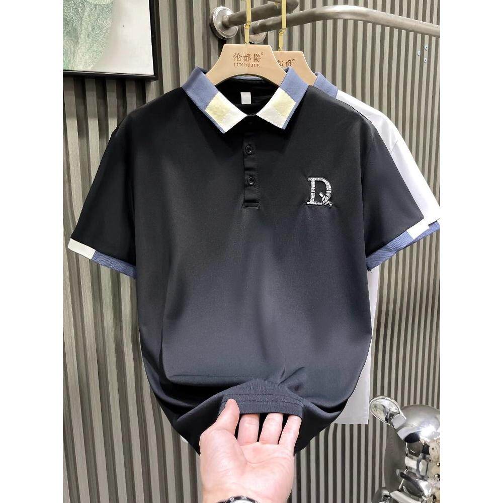 百搭轻奢潮牌高端夏季新款撞色时尚短袖POLO衫男士痞帅高级感T恤