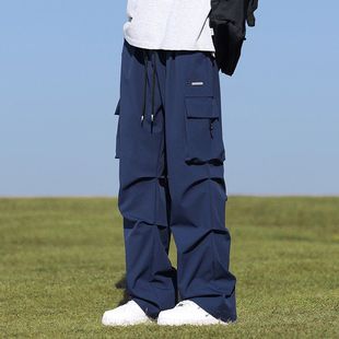 子 宽松直筒裤 美式 潮牌工装 裤 秋冬季 春夏款 春季 男士 男生帅气休闲裤