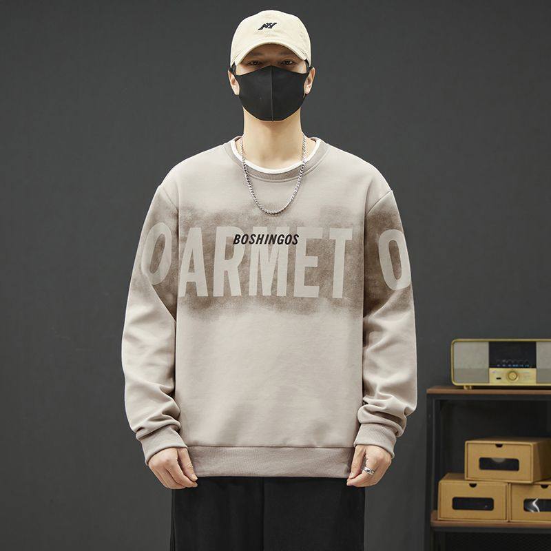 加肥大码卫衣男青少年套装春秋款潮流痞帅长袖打底衫胖子宽松潮牌