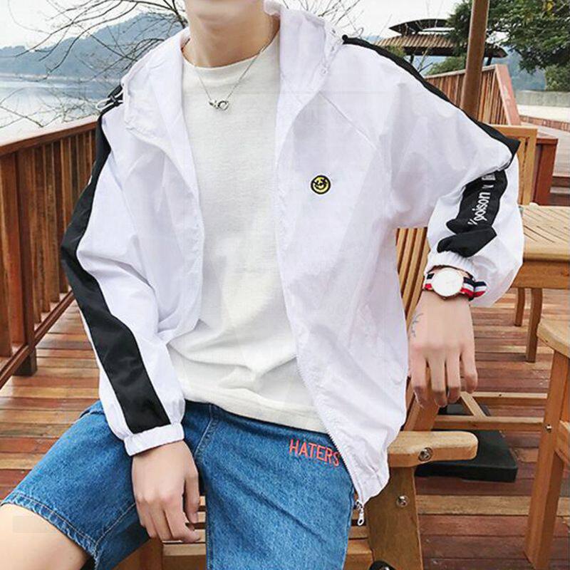 防晒衣男夏季时尚新款夹克韩版修身学生潮流防晒服男帅气薄款外套