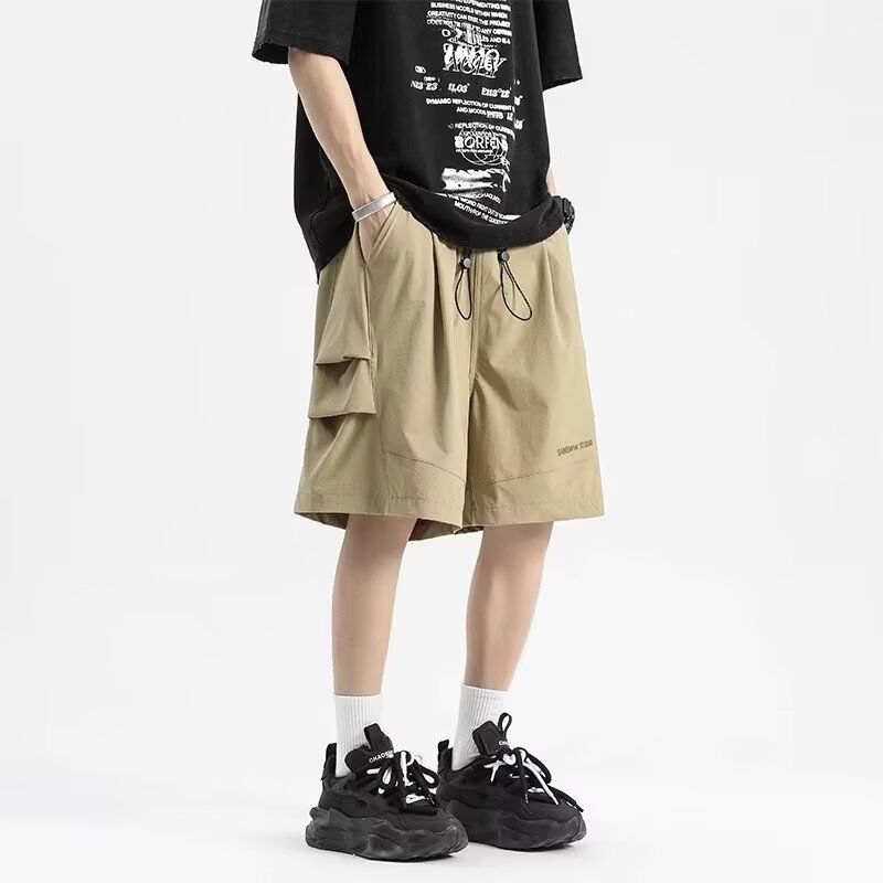 嘻哈大口袋工装伞兵短裤男女夏季高腰宽松百搭显瘦阔腿休闲五分裤