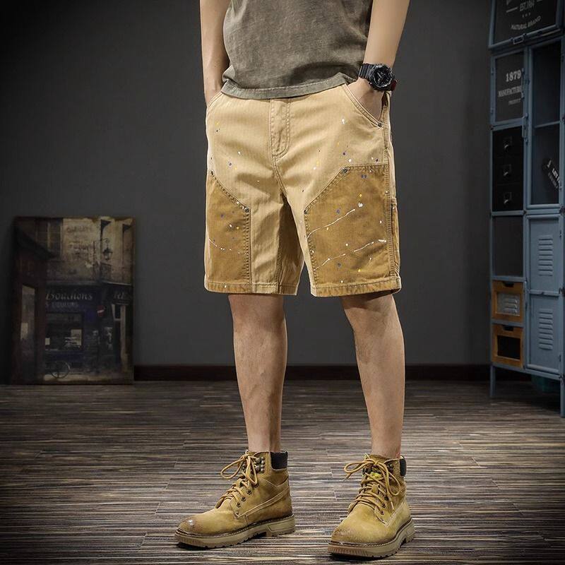 夏季潮牌工装短裤男宽松大码ins直筒五分裤美式休闲百搭中裤炸街