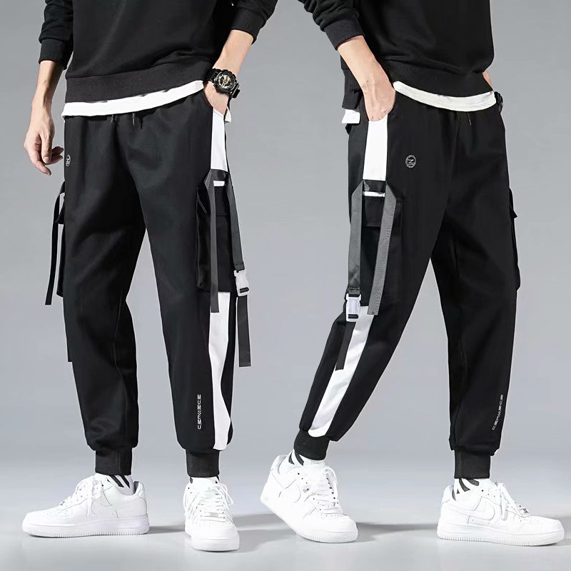 工装裤男春秋季束脚裤夏季薄款潮牌宽松潮流百搭帅气运动休闲裤子