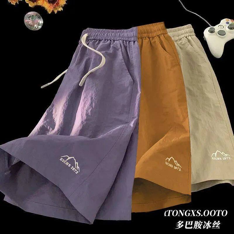 夏季新款美式短裤男潮牌薄款5分中裤子宽松大码运动休闲五分裤子