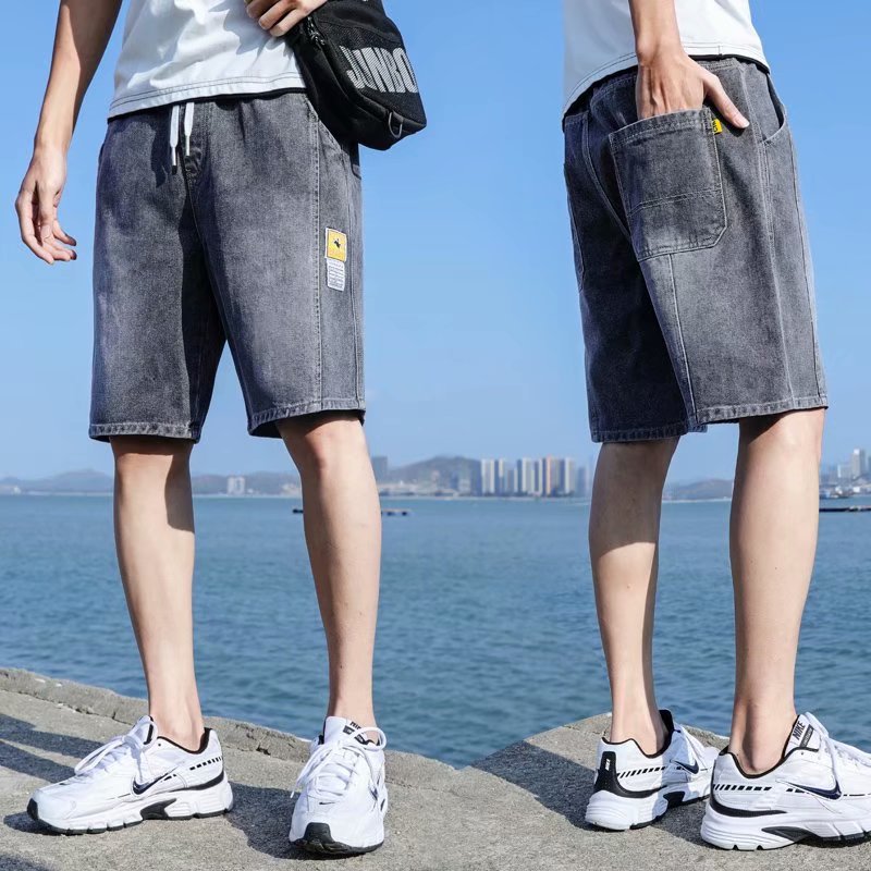 2025新款夏季牛仔短裤男五分裤子潮流百搭薄款休闲运动牛仔短裤男