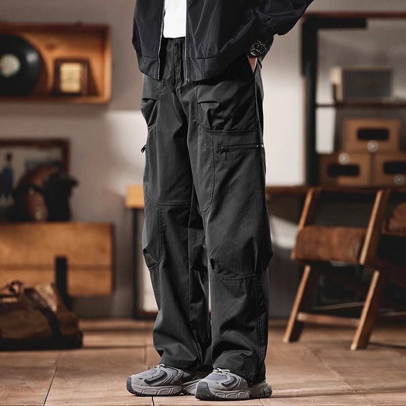 美式复古户外工装裤男2025年新款春秋季伞兵宽松直筒冲锋休闲裤子