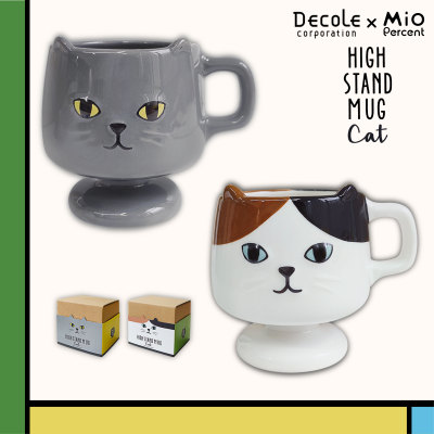 猫猫高台杯DECOLE陶瓷马克杯蓝猫