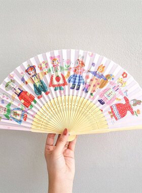 夏季限定扇子日本表现社插画师