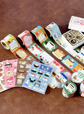 concombre联名日本Papier Platz和纸胶带贴纸便签面包寿司草莓猫