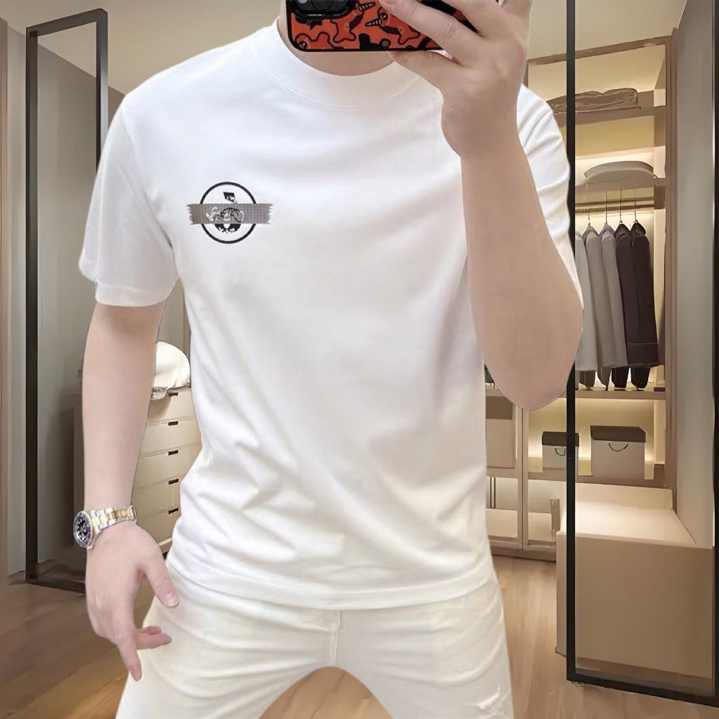 欧洲站2026春夏季男士短袖t恤潮牌时尚个性字母印花百搭修身打底T,男装,T恤,淘宝优惠券,粉丝福利购,淘宝优惠卷