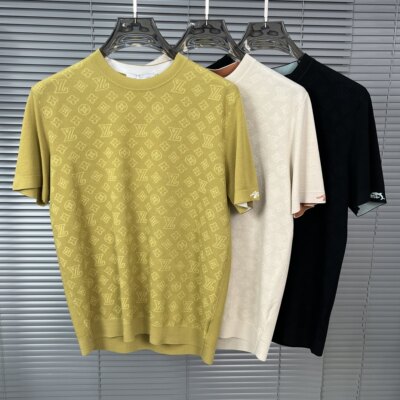 欧洲站夏季男士冰丝短袖t恤百搭