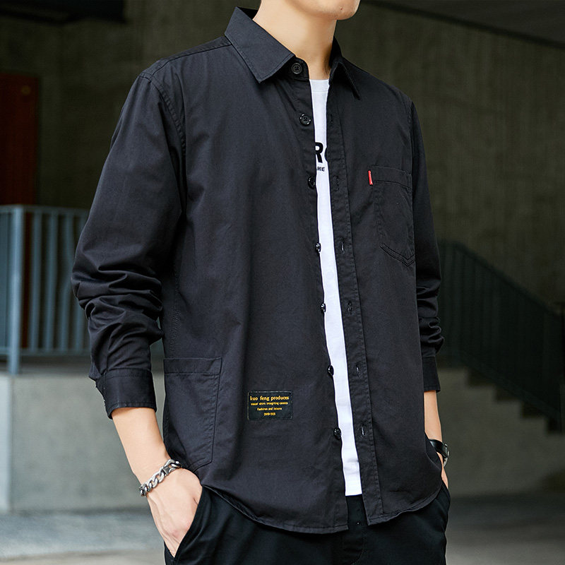 档口现货棉秋装港风长袖衬衫工装夹克男韩版宽松外套6007-P35,男装衬衫,星座222