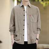 2024秋季宽松灯芯绒外套男大码港风boy休闲潮流衬衫6020-P38，男装衬衫，星座222