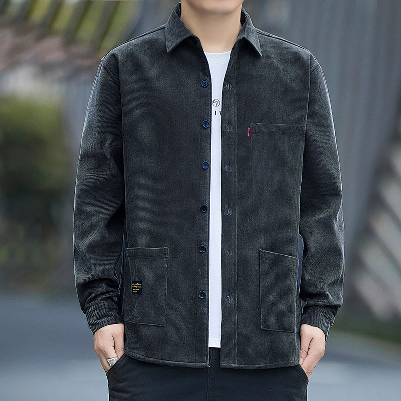 2024秋季宽松灯芯绒外套男大码港风boy休闲潮流衬衫6020-P38,男装衬衫,星座222