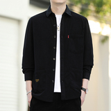2024秋季宽松灯芯绒外套男大码港风boy休闲潮流衬衫6020-P38，男装衬衫，星座222