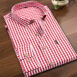 日系格子衬衫男士长袖休闲潮流学生外套宽松大码衬衣男，男装衬衫，星座222