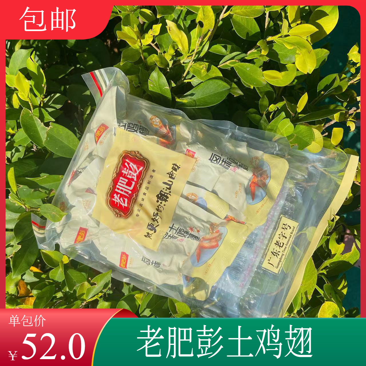 【包邮】老肥彭潮汕卤味土鸡翅500g即吃卤味鸡翅即食鸡翅零食小吃