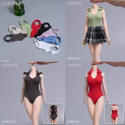 现货cdtoys cd097 cd098 1/6女兵人服饰辣妹背心打底连体衣裤模型