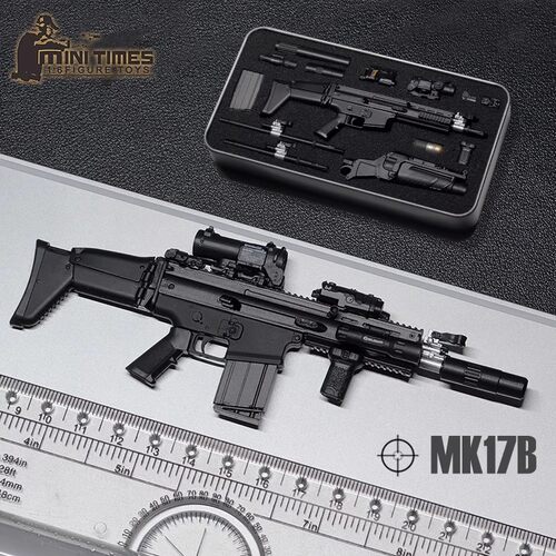 现货mini times toys 1/6缩小比例 MK16 MK17 MP7 武器 不可发射