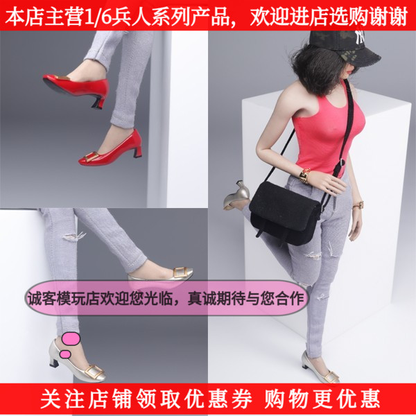 现货 1/6兵人 ACN006 维泊亚中跟鞋 优雅温柔风女鞋怎么看?