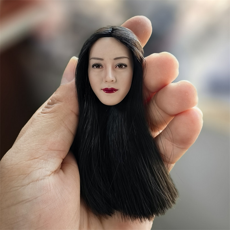 现货1/6女兵人头雕 亚洲影星头雕 迪丽热巴 可配麦色包胶女素体