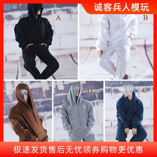 现货 1/6男兵人卫衣卫裤衣服模型 帽衫运动装 强壮体型素体可以穿