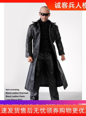 1:6  1/6 dollsfigure FT014 歌特 男服装黑色外套皮大衣套裝现货