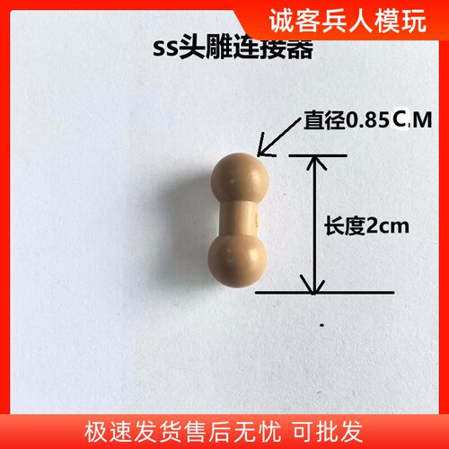 现货1/6兵人SS头雕连接器散件