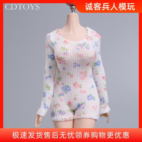 预售定金CDTOYS CD110 1/6女兵人吊带小碎花连体衣 适合包胶素体