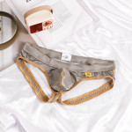 男双丁裤低腰提臀修身U凸囊缎面奢华性感锦纶冰丝内裤男丁字裤