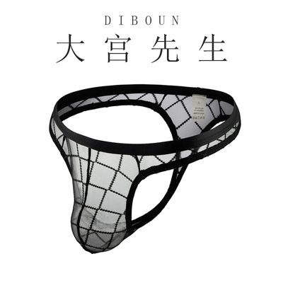 大宫男丁字裤性感网纱单丁裤男