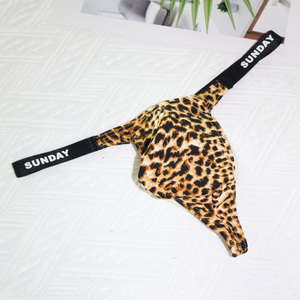 大宫先生迷彩豹纹性感男士丁字裤健身夹臀斑马纹单丁裤男性感舒适