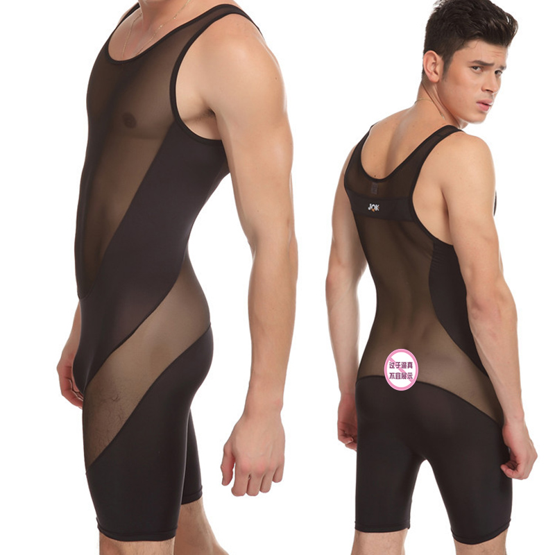 塑身連體衣男士網紗冰絲打底
