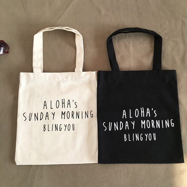 韩国简约字母原创小清新帆布袋男女式文艺环保购物袋单肩帆布包袋