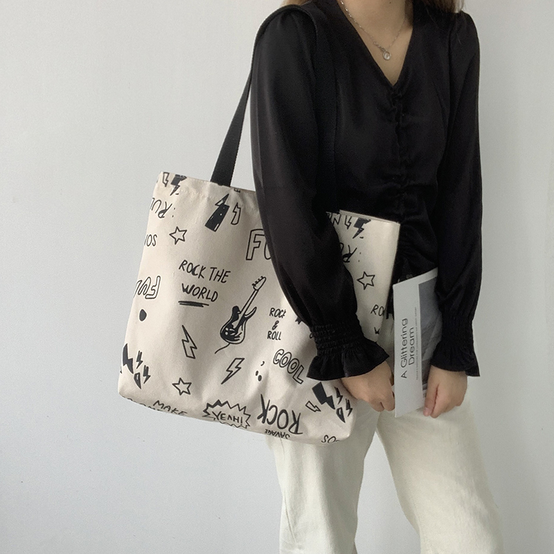 包2021新款潮女大容量帆布包女单肩日系复古ulzzang大学生书包