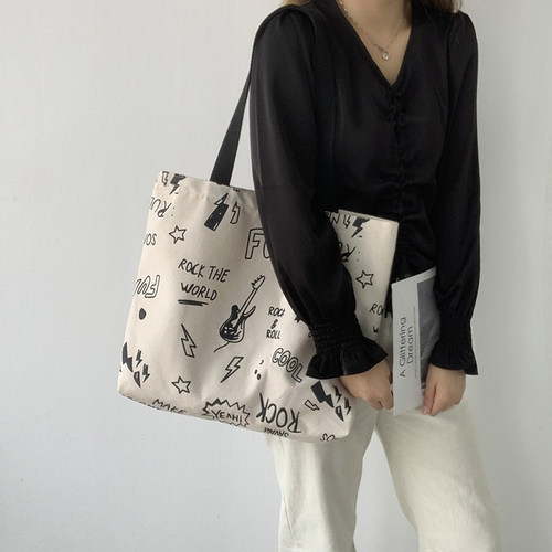 包2021新款潮女大容量日系帆布包