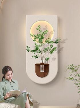 DIY水培绿植砂岩挂画带花瓶3d坚版走廊过道壁灯画入户玄关装饰画