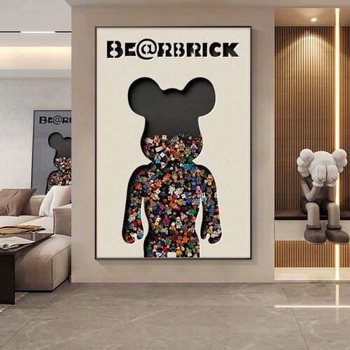 乐高暴力熊卡纸玄关装饰