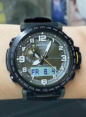 CASIO卡西欧户外登山表太阳能运动防水双显男士腕表PRG-601YB-3/2