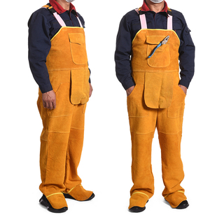 围裙电焊工作服焊工防护装 反穿衣阻燃隔热防火花防烫 备牛皮长袖