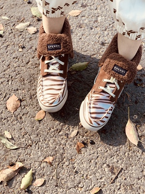 39码美国两穿防水斑马纹帆布鞋