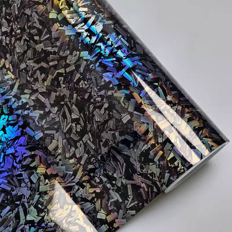 PET锻造彩虹镭射花碳银内饰后视镜改色膜耐高温加厚膜中控贴自粘