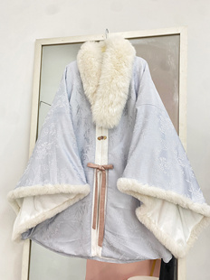 【重雪】提花加绒保暖明制大放量对襟圆领大袖圈金毛绒绒昭君袄