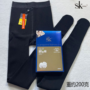 高弹棉面显瘦连裤 2000D棉质保暖裤 袜 竖条纹打底裤 SK7307春秋薄款