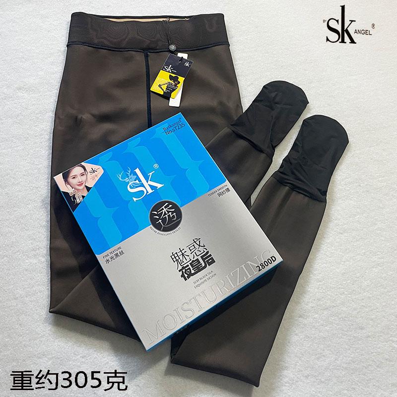 SK7235加绒水光黑丝连裤袜