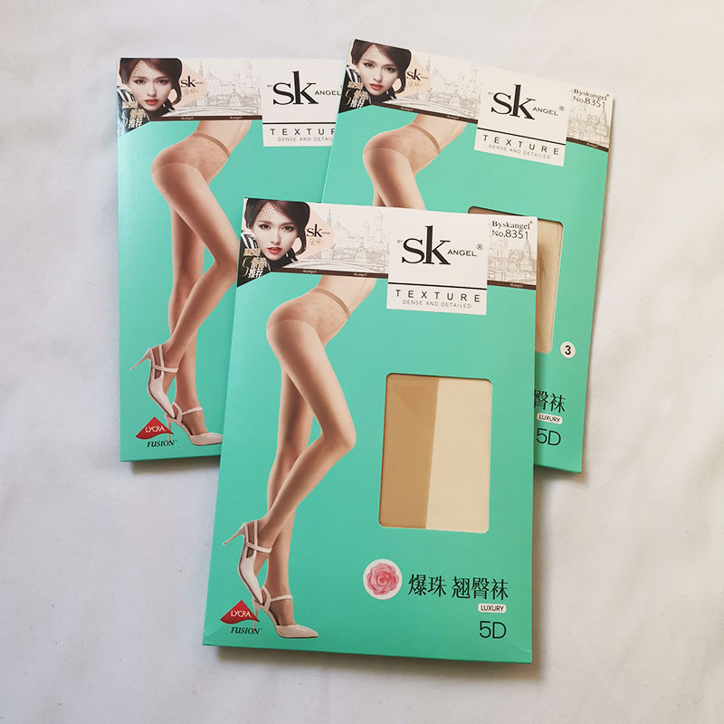 SK8351爆珠翘臀美腿袜夏季性感连裤袜5D超薄美腿性感脚底防滑女袜