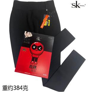 3000D薄绒一线裆打底高弹棉面九分裤 SK7265秋冬款 加绒保暖小黑裤