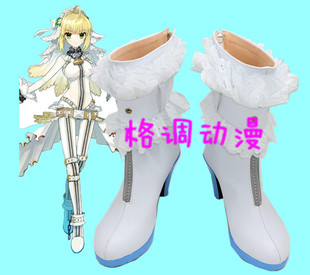 CC0351FateEXTRA CCC Saber Bride花嫁Saber尼禄cos鞋动漫鞋