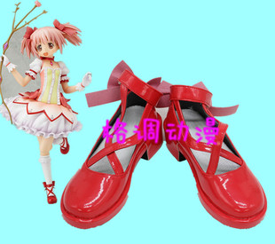 C0697魔法少女小圆 鹿目圆香 COSPLAY鞋子COS鞋动漫鞋带图定做