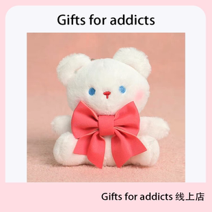 可爱粉蝴蝶结小熊兔子书包挂件卡通毛绒车钥匙扣链少女心挂饰礼物